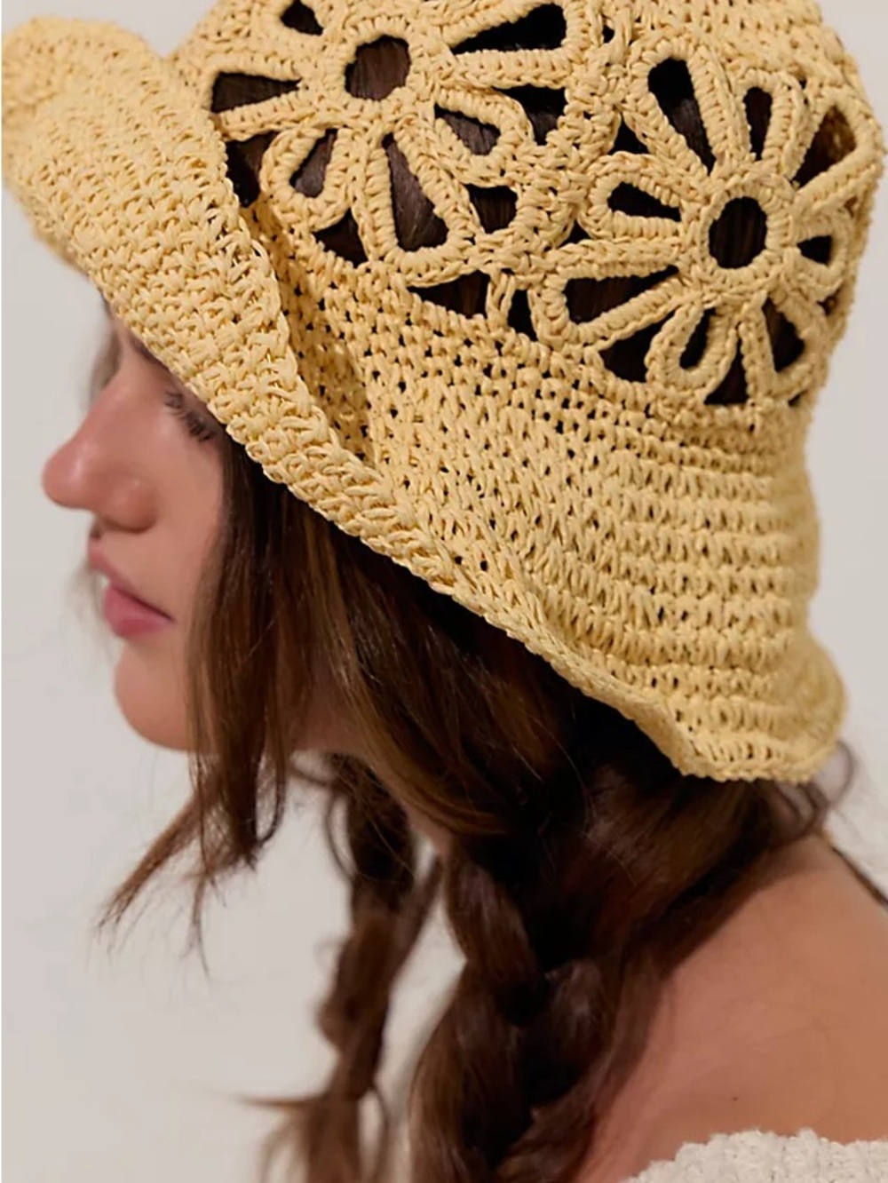 NWT Aerie Cut-Out Daisy Straw Hat Sun Hat - Beachy boho